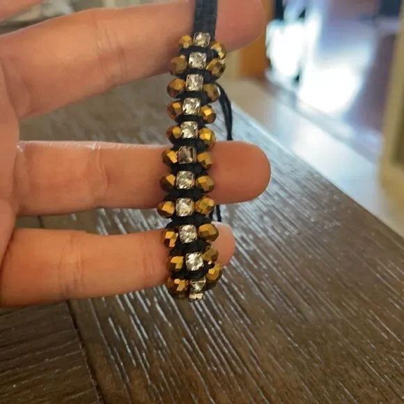 Fun Black and Gold Diamond Beach Bracelet - Picture 8 of 9